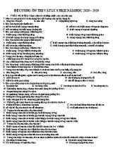 Đề cương ôn thi học kì II môn Vật lý Lớp 6 - Năm học 2019-2020